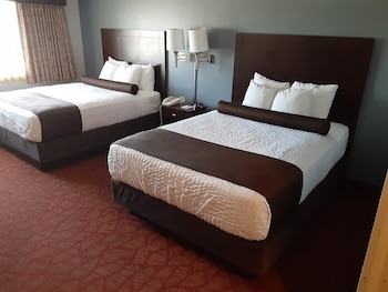 Room, 2 Queen Beds, Non Smoking | In-room safe, desk, laptop workspace, blackout drapes