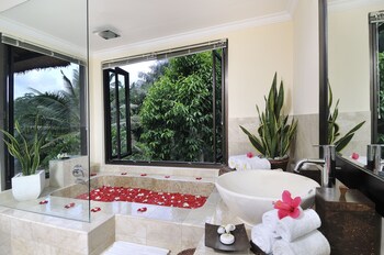 Royal Villa, 2 Bedrooms, Private Pool, Garden View | Bathroom | Separate tub and shower, free toiletries, hair dryer, bathrobes