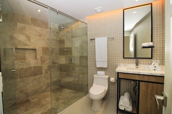 Presidential Suite | Bathroom | Shower, free toiletries, hair dryer, towels